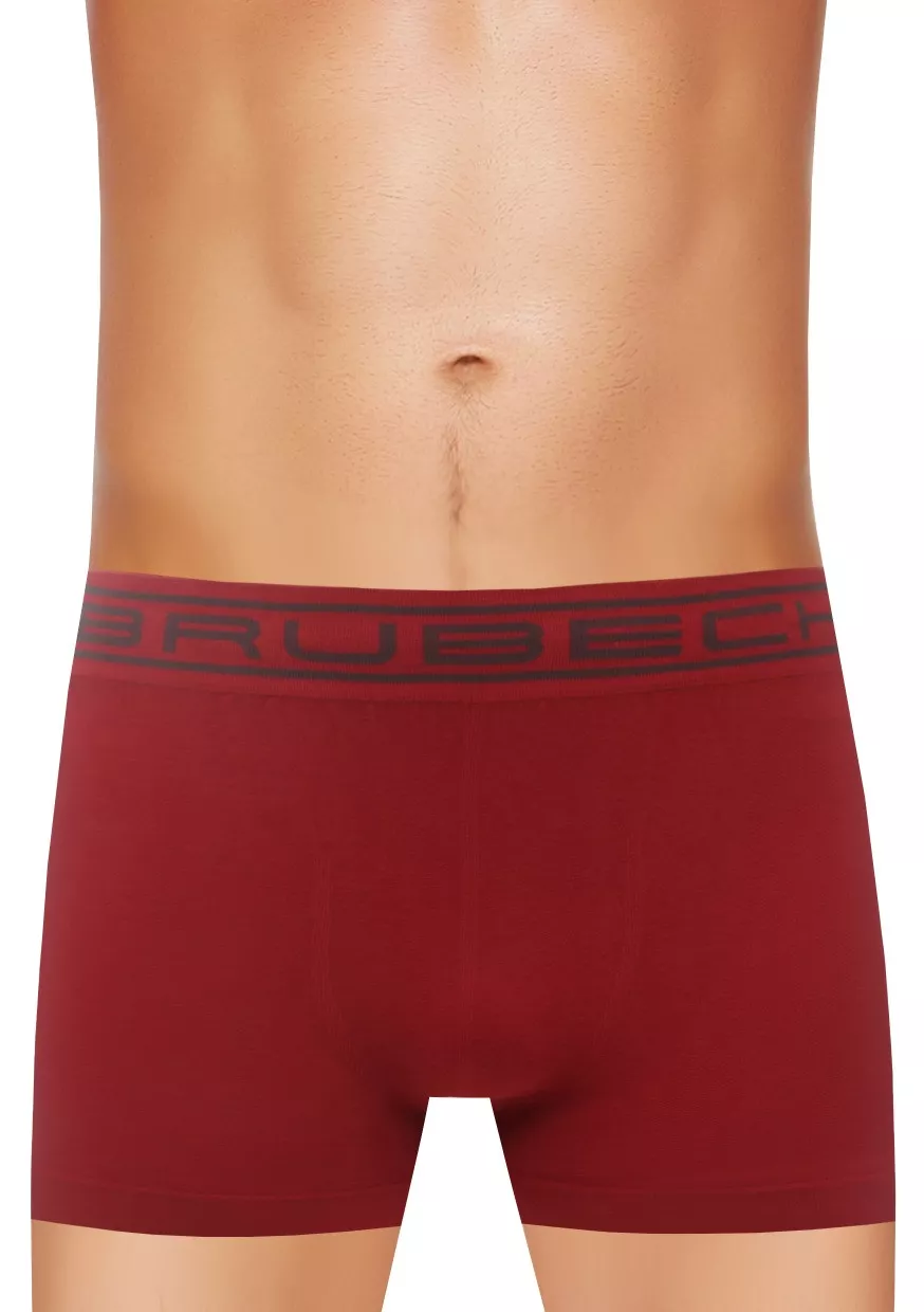 Pánské boxerky Seamless BX00501A BRUBECK Barva/Velikost: červená tmavá / S/M