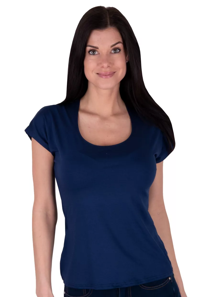 Dámské jednobarevné tričko Inea 2023 Babell Barva/Velikost: granát (modrá) / S/M