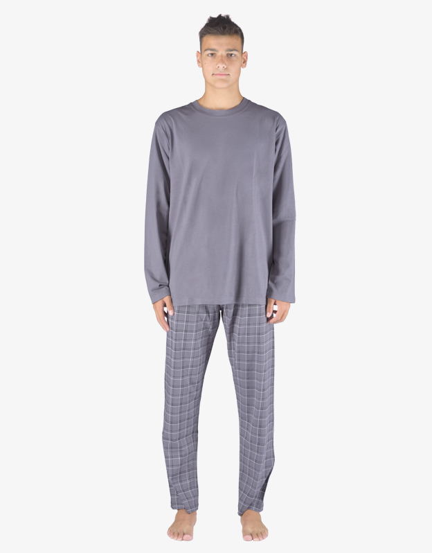 Gina Výhodné balení 5 kusů - Pyžamo dlouhé pánské 79155P Barva/Velikost: šedá, černá / L