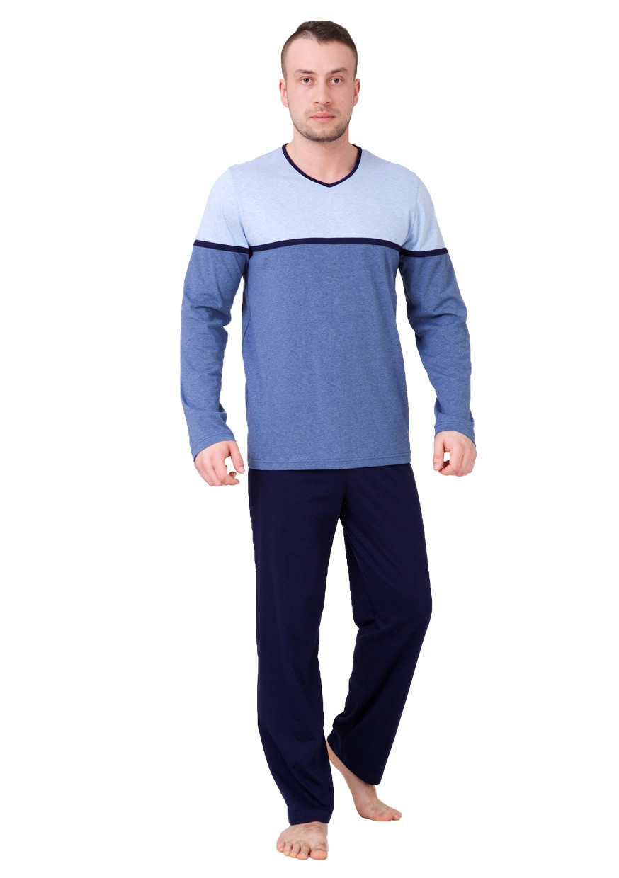Levně Pánské pyžamo Gaspar 541 M-Max Barva/Velikost: modrá světlá / L