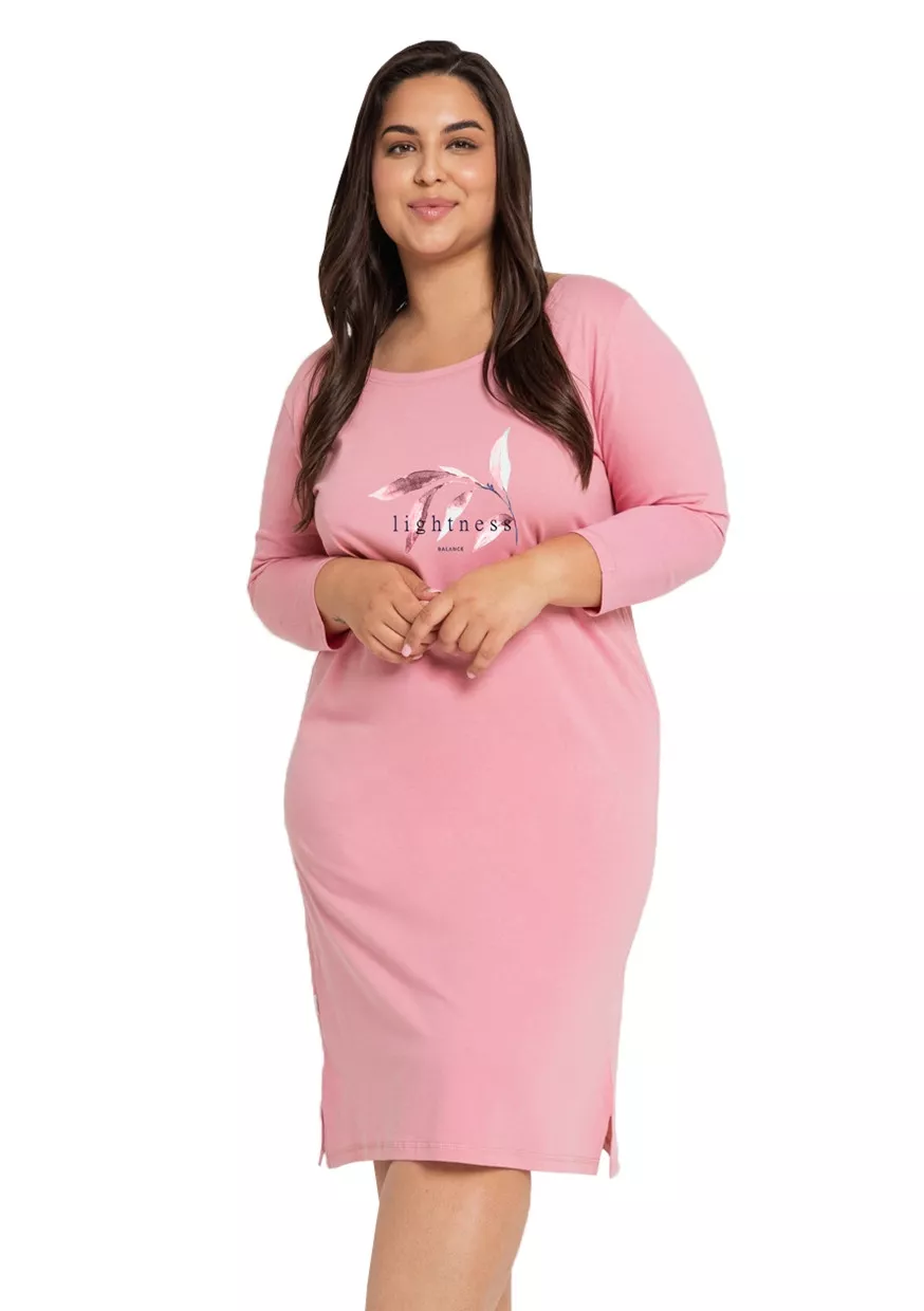 Dámská jednobarevná noční košile Olympia 3019/3020/32 Taro Barva/Velikost: růžová (pink) / XXL