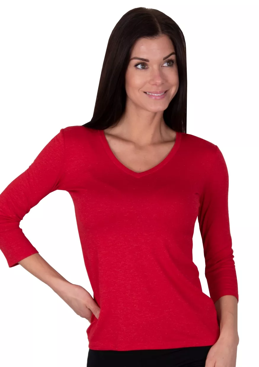Dámské tričko s tříčtvrtečním rukávem Carmen Babell Barva/Velikost: červená tmavá / L/XL