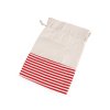 Lněný pytlík s proužky 18,5x28 cm červená