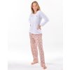 Výhodné balení 5 kusů - Pyžamo dlouhé dámské 19167P (Barva/Velikost <img KodProduktu="19167P">bílá, šedohnědá / XL)