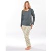 Výhodné balení 5 kusů - Pyžamo dlouhé dámské 19169P (Barva/Velikost <img KodProduktu="19169P">tm. šedá, žlutobílá / XXL)