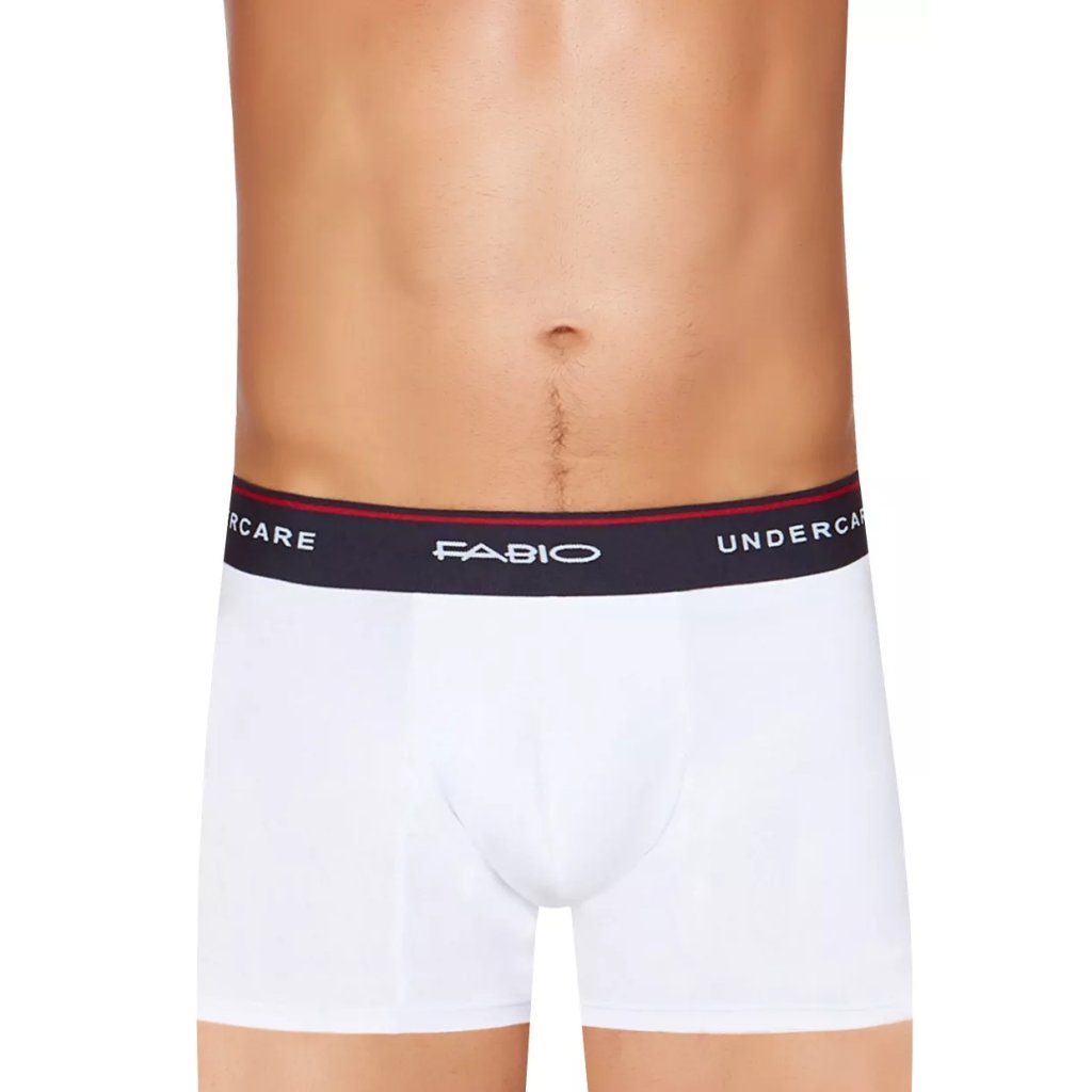 Pánske boxerky Pre A2 so širokou gumou s nápisom Fabio undercar (Farba / Veľkosť <img KodProduktu="2106121a002H"> biela / S/M)