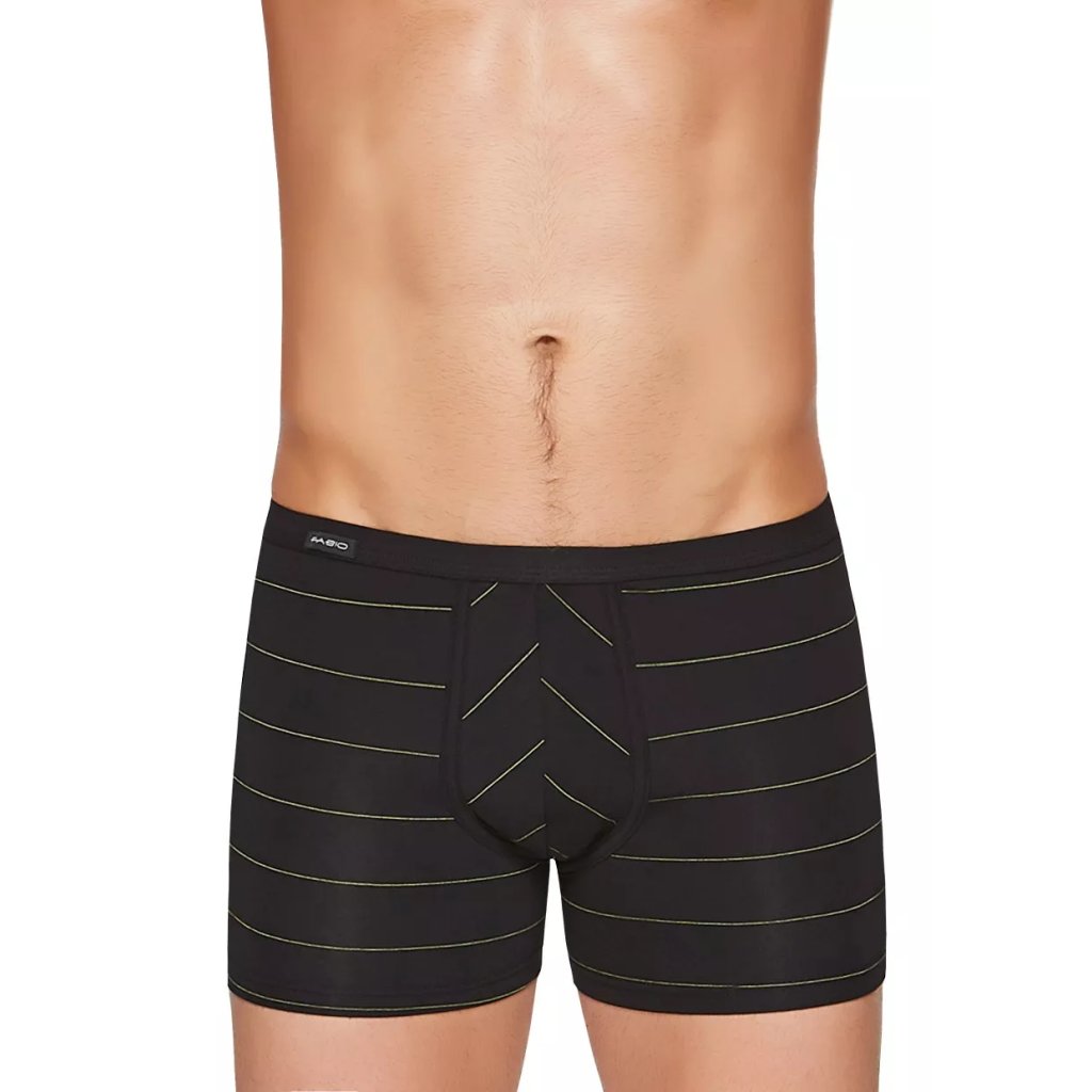 Pánske boxerky s dlhšou nohavičkou a pozdĺžnym prúžkom vzor 84 Fabio (Farba / Veľkosť <img KodProduktu="2110113084H"> čierna / S/M)