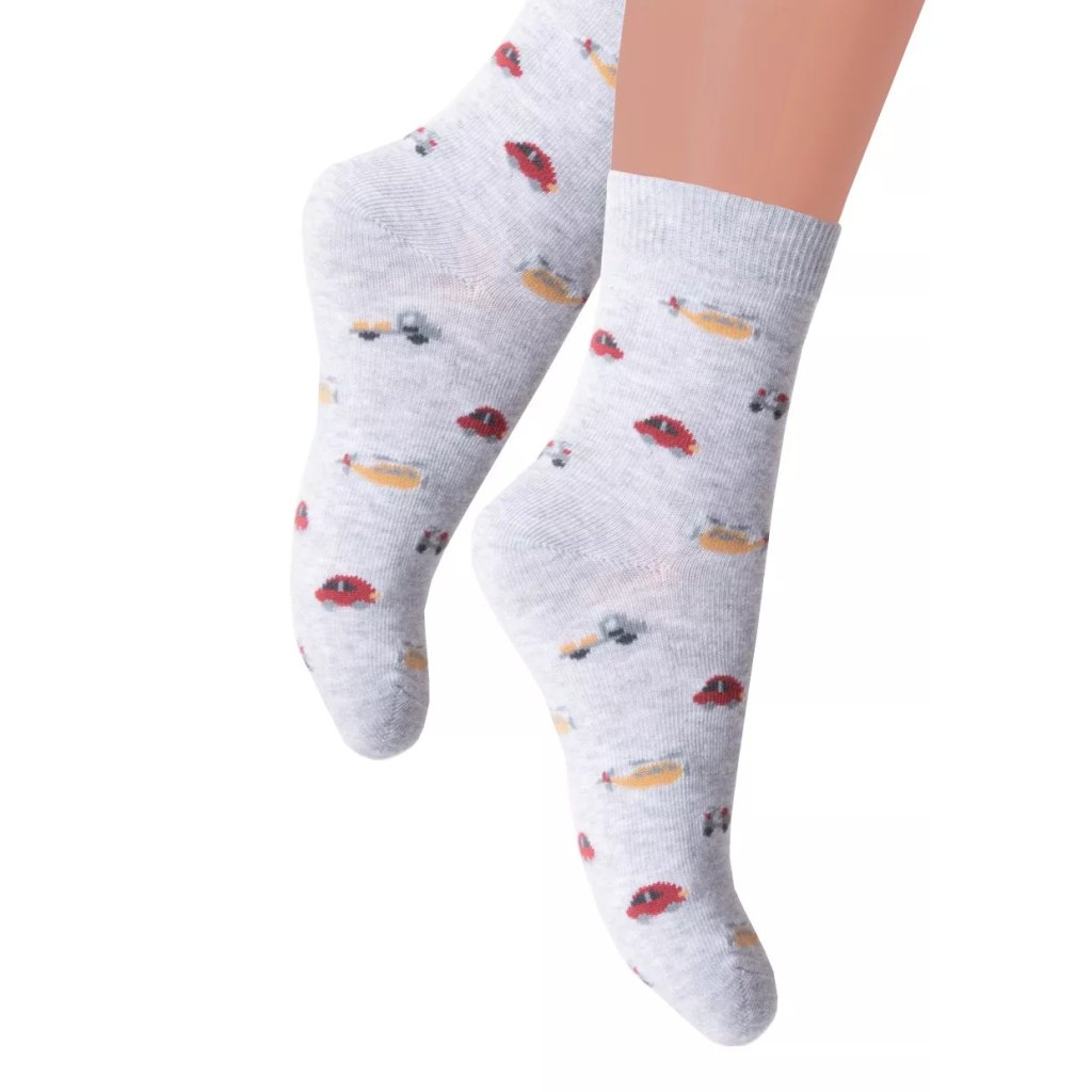 Chlapčenské klasické ponožky 014/355 Steven (Farba / Veľkosť <img KodProduktu="18014355H"> svetlý melír / 32/34)