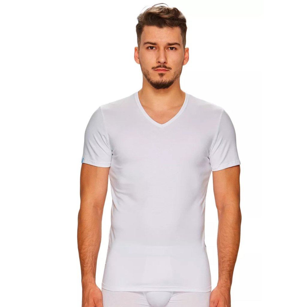Pánske modalové tričko s krátkym rukávom 01/9-081/2 Fabio (Farba / Veľkosť <img KodProduktu="2101981002H"> biela / XL/XXL)