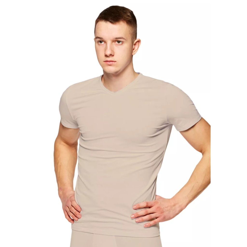 Pánske jednofarebné tričko s krátkym rukávom 218 Fabio (Farba / Veľkosť <img KodProduktu="2101181108H"> telová / XL/XXL)