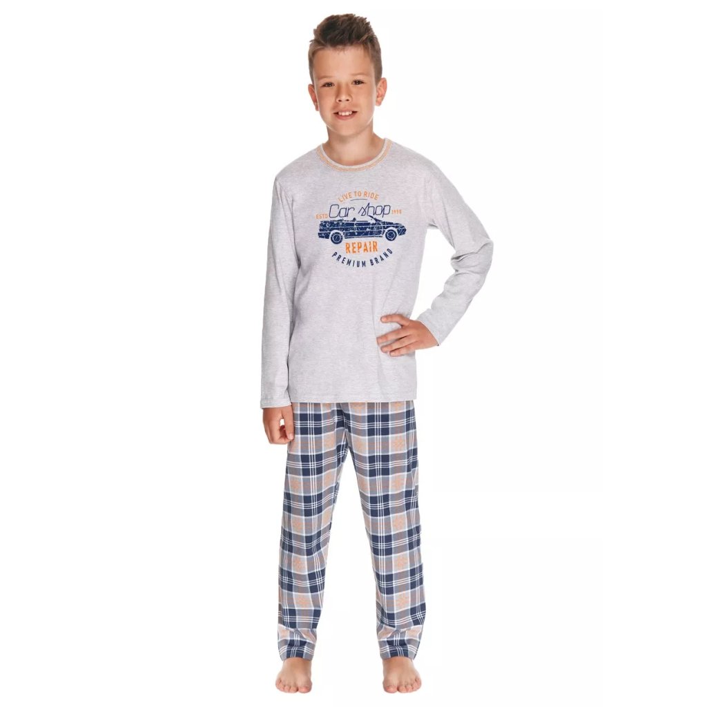 Chlapčenské pyžamo Mario s obrázkom 2650/2651/22 Taro (Farba / Veľkosť <img KodProduktu="04265022H"> svetlý melír / 86)