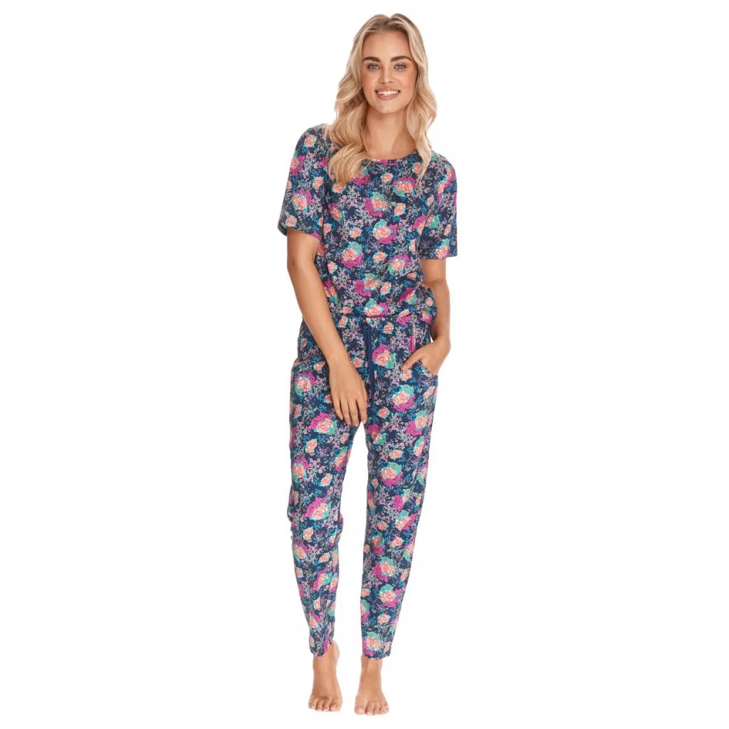 Dámske vzorované pyžamo Nolita 2775/22 Taro (Farba / Veľkosť <img KodProduktu="04277522H"> granát (modrá) / XL)