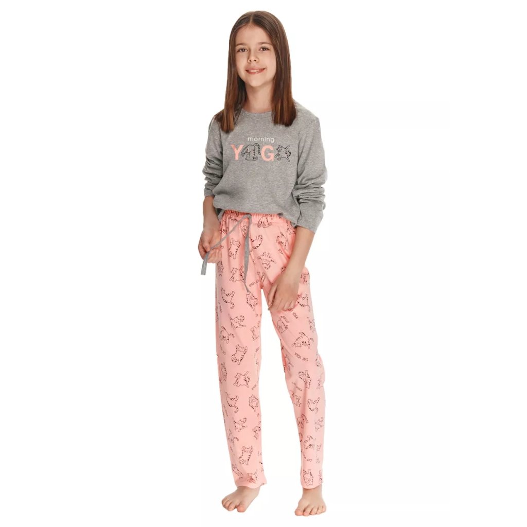 Dievčenské pyžamo Ida s obrázkom 2781/2782/21 Taro (Farba / Veľkosť <img KodProduktu="04278121H"> svetlý melír / 86)