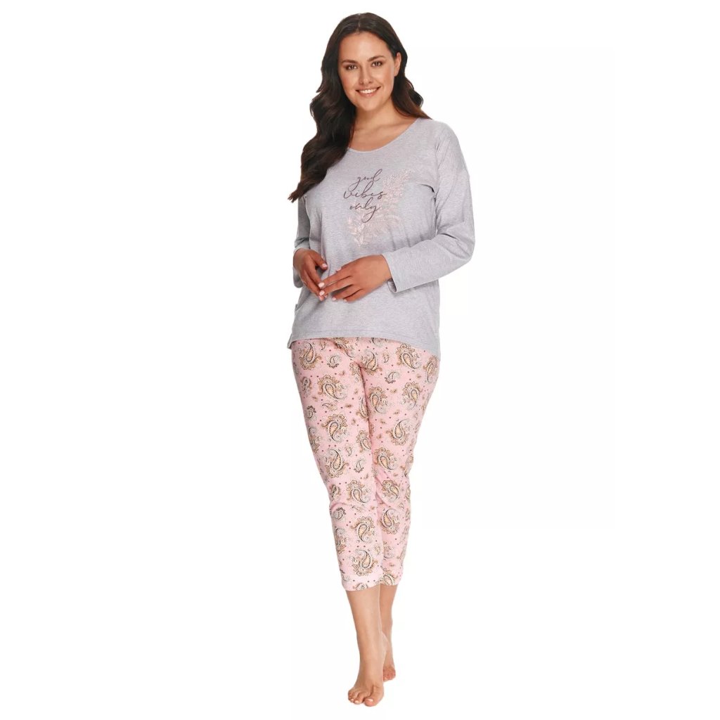 Dámske pyžamo nadmernej veľkosti Giorgia 2802/2803/22 Taro (Farba / Veľkosť <img KodProduktu="04280222H"> svetlý melír / 6XL)
