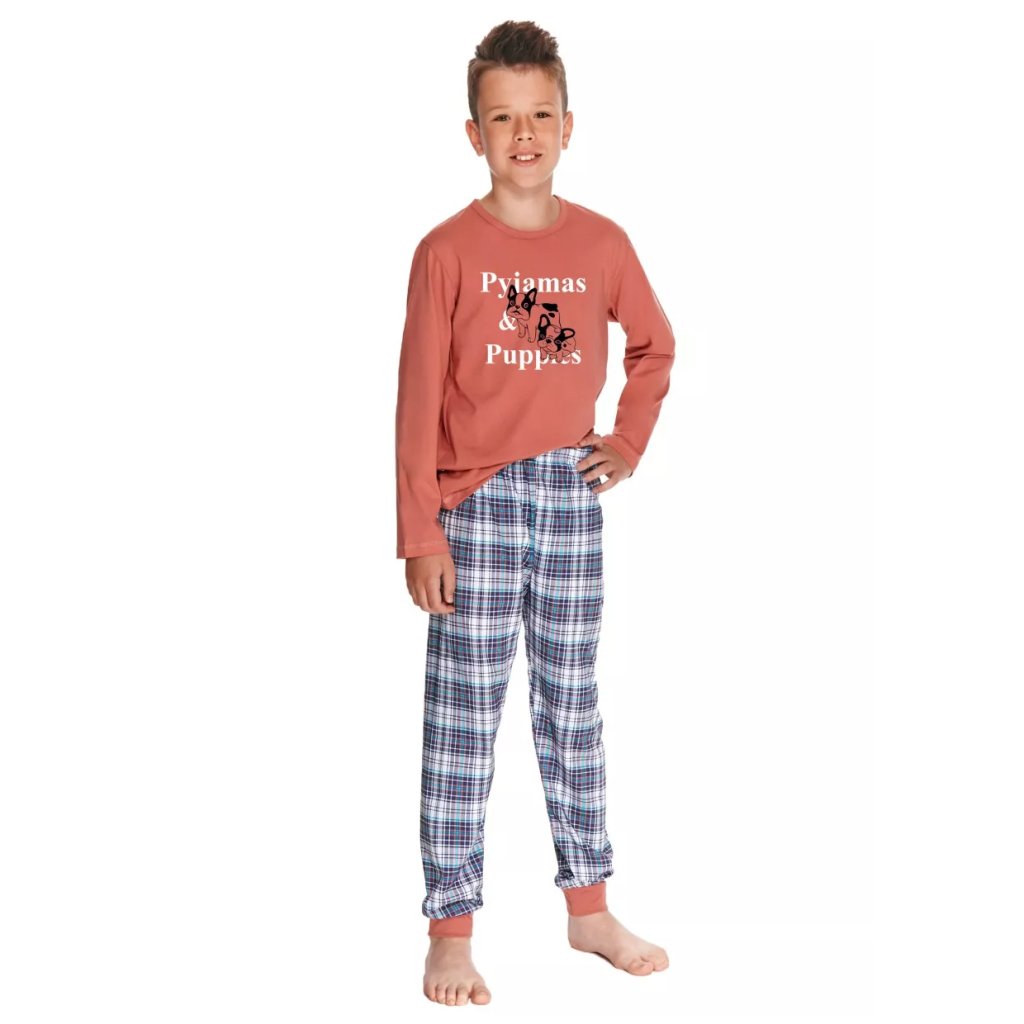 Chlapčenské pyžamo Enzo s obrázkom 2815/2816/21 Taro (Farba / Veľkosť <img KodProduktu="04281521H"> oranžová tmavá / 140)