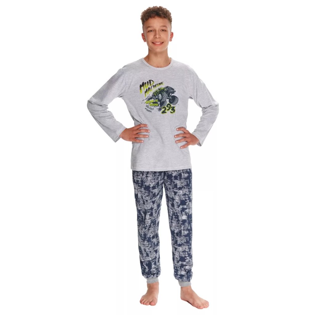 Chlapčenské pyžamo Massimo s obrázkom 2822/21 Taro (Farba / Veľkosť <img KodProduktu="04282221H"> svetlý melír / 158)