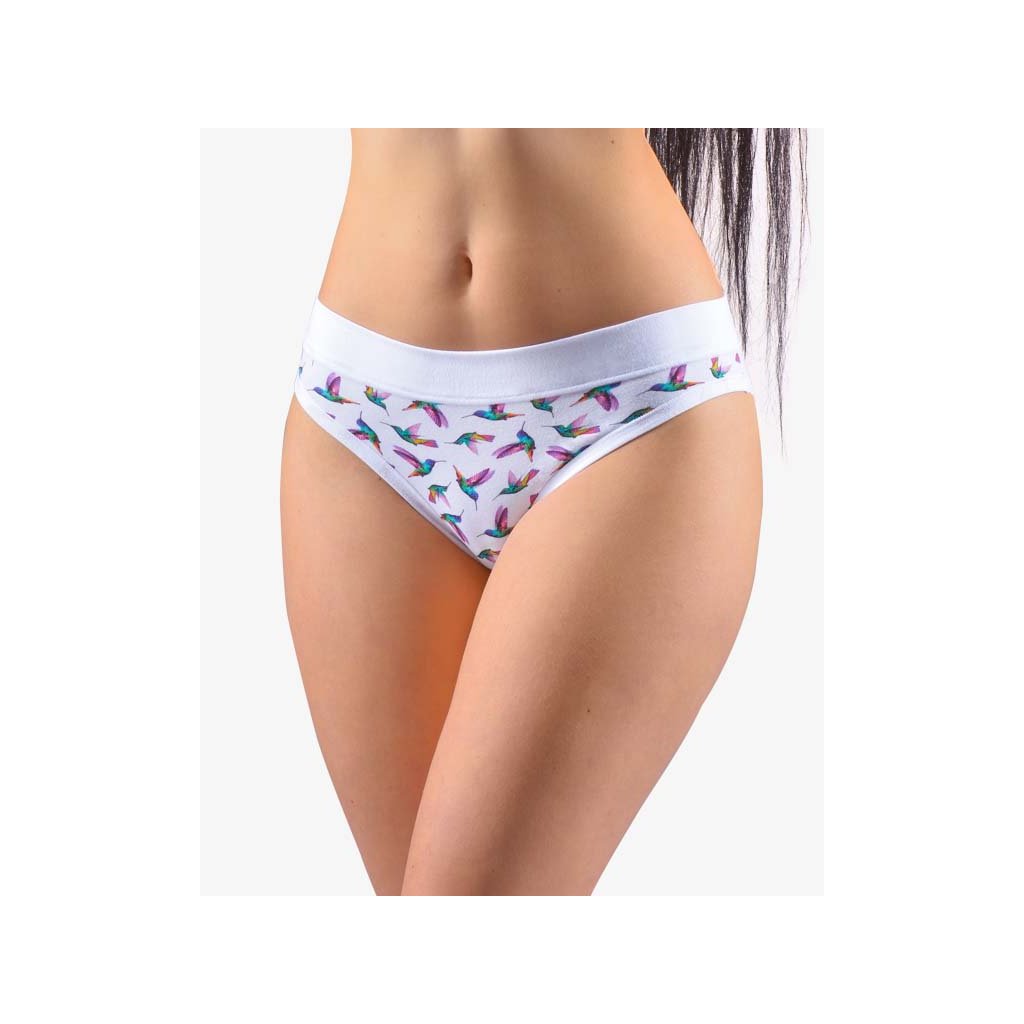 Nohavičky klasické s úzkym bokom Disco 17 10273P (Farba / Veľkosť <img KodProduktu="10273P"> biela, fialová / XL/XXL)
