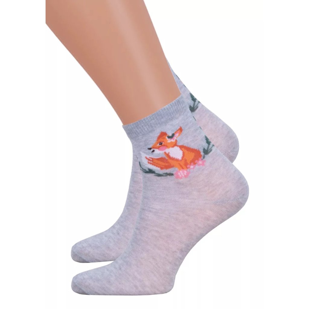 Dievčenské klasické ponožky 014/440 Steven (Farba / Veľkosť <img KodProduktu="18014d440H"> svetlý melír / 32/34)