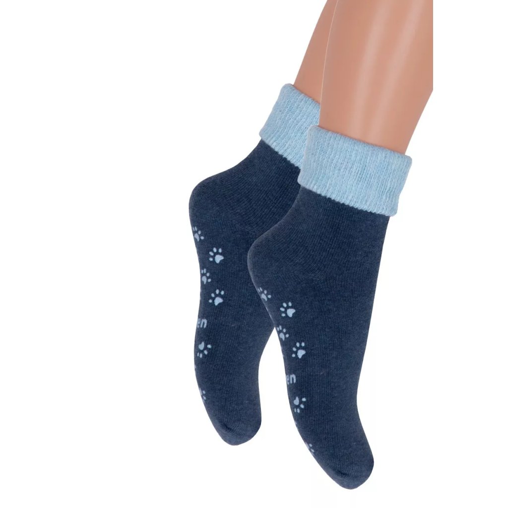 Chlapčenské froté ponožky 155/019 Steven (Farba / Veľkosť <img KodProduktu="18155019H"> jeans tmavá / 23/25)