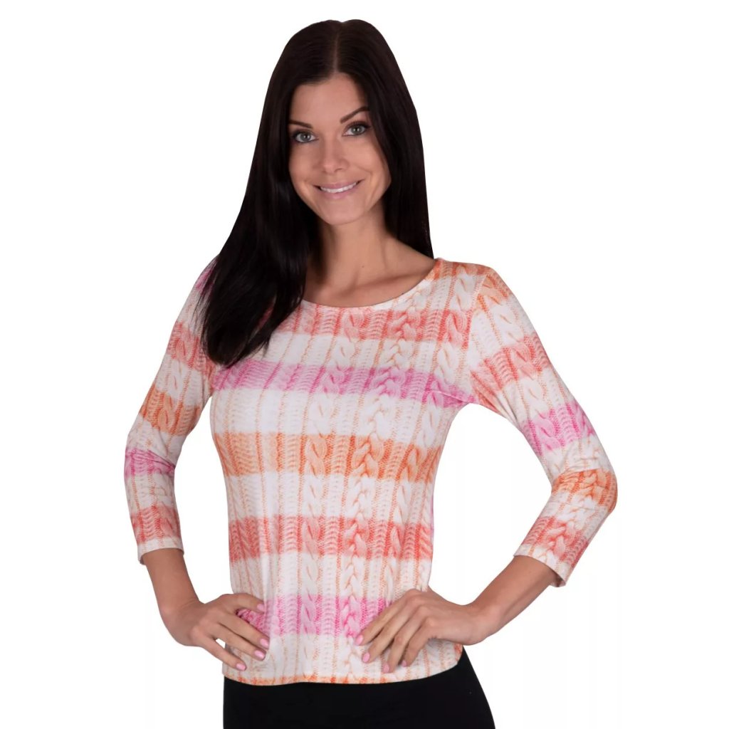  Dámske vzorované tričko Manati HTX00617 Babell (Farba / Veľkosť <img KodProduktu="350006htx17H"> šampaň / XL/XXL)