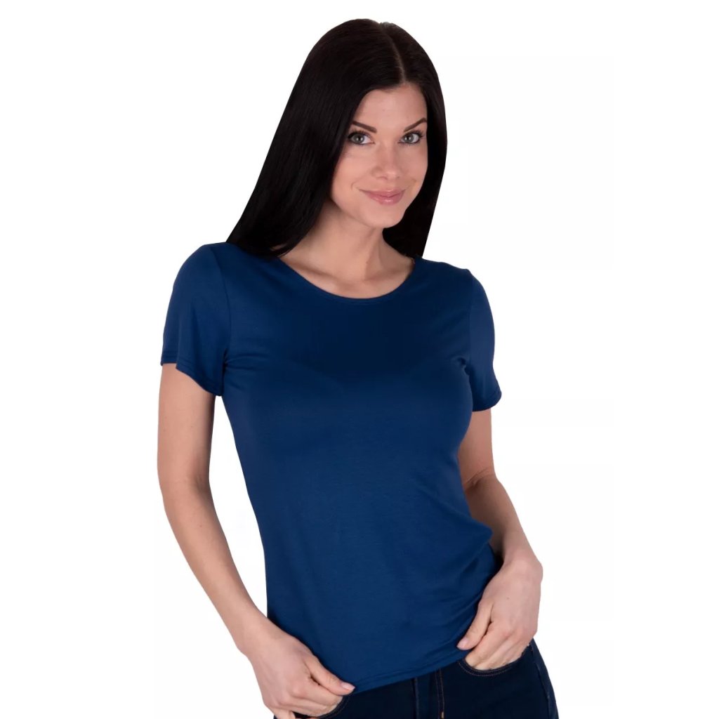 Dámske jednofarebné tričko Carla 2023 Babell (Farba / Veľkosť <img KodProduktu="35146002bH"> vínová svetlá / XXL/3XL)