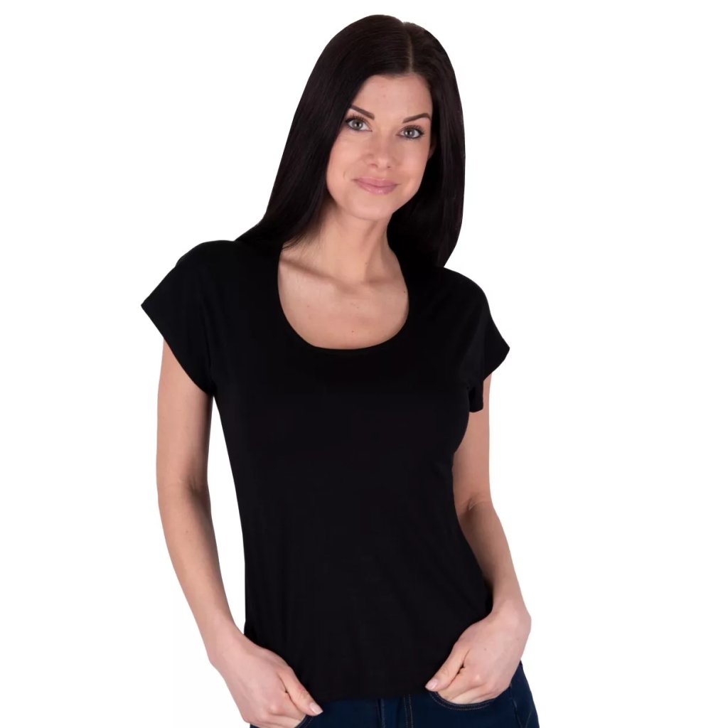 Dámske jednofarebné tričko Inea Babell (Farba / Veľkosť <img KodProduktu="35146038H"> čierna / XL/XXL)