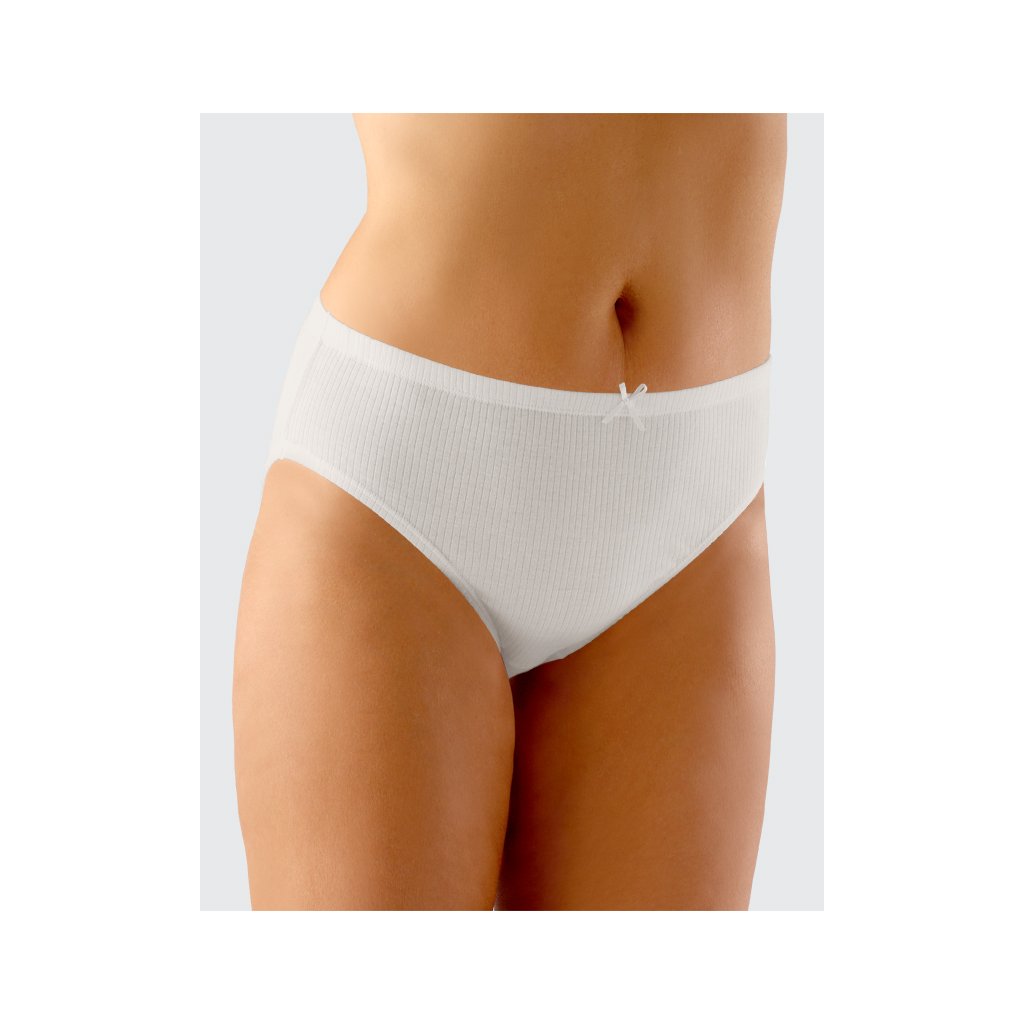Výhodné balenie 5 kusov - Klasické Nohavičky - väcšie veľkosti rib 11044P (Farba / Veľkosť <img KodProduktu="11044P"> biela / 3XL/4XL)