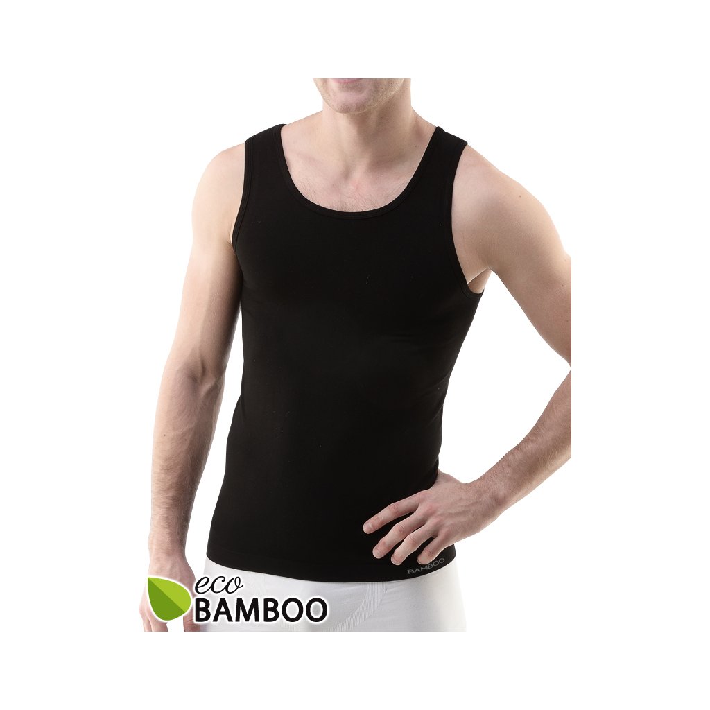 Výhodné balenie 5 kusov - Bambusový nátelník 58008P (Farba / Veľkosť <img KodProduktu="58008P"> čierna / L/XL)