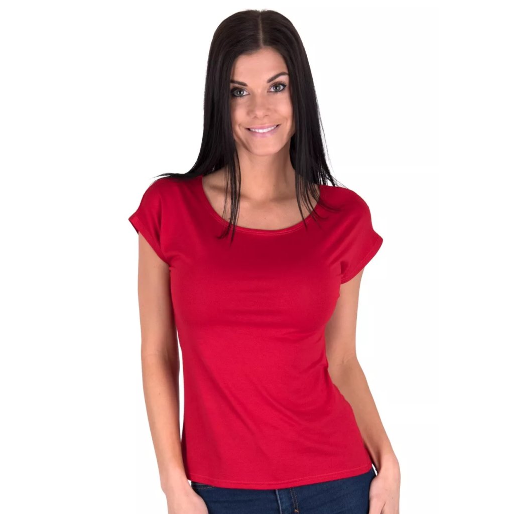 Dámske tričko Kiti s krátkym rukávom Babell (Farba / Veľkosť <img KodProduktu="35146012aH"> vínová svetlá / XXL/3XL)