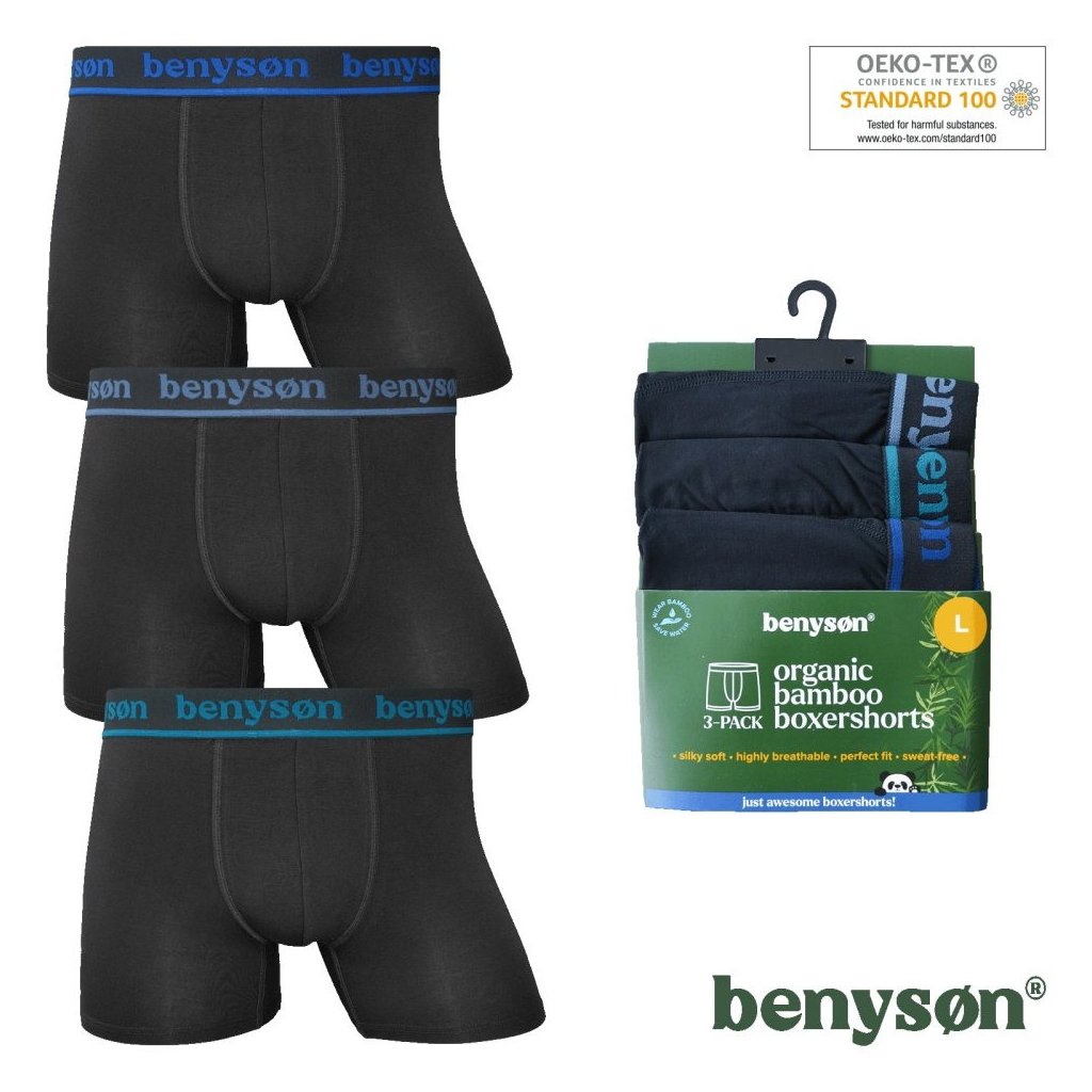 3-PACK Bambusových pánskych boxeriek BENY-7015 (Farba / Veľkosť <img KodProduktu="7015-BENY"> čierna / S/M)