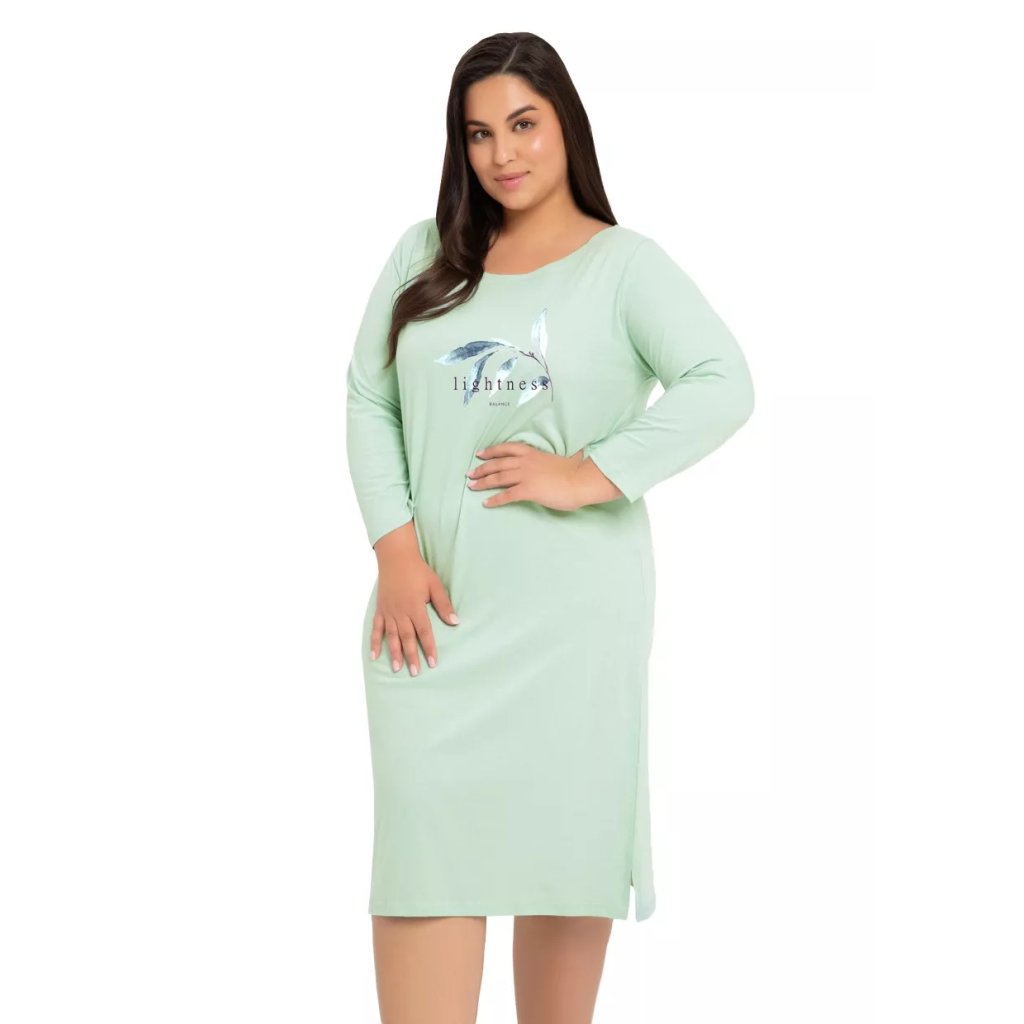Dámska jednofarebná nočná košeľa Olympia 3019/3020/32 Taro (Farba / Veľkosť <img KodProduktu="04301931H"> zelená svetlá / 6XL)