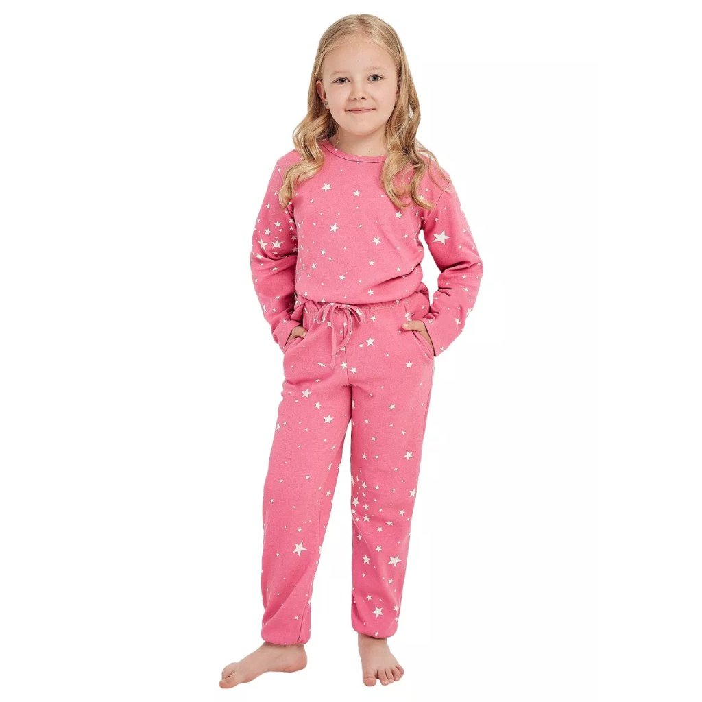 Dievčenské vzorované pyžamo Eryka 3030/3031 Taro (Farba / Veľkosť <img KodProduktu="043030H"> ružová (pink) / 92)