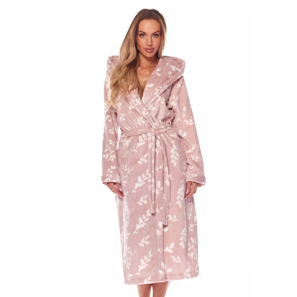 Dámsky vzorovaný župan Joana balet L&L (Farba / Veľkosť <img KodProduktu="13221021H"> ružová (pink) / XL/XXL)