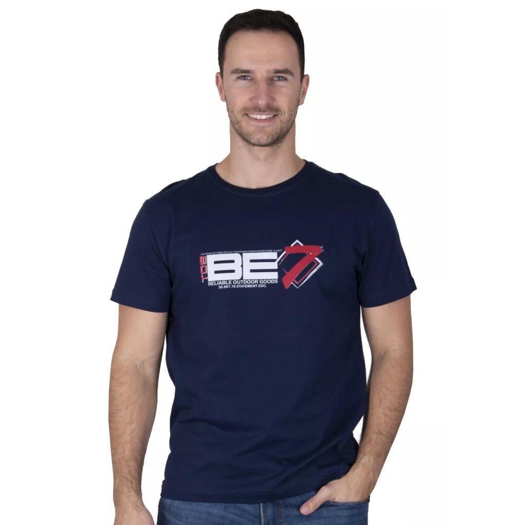 Pánske jednofarebné tričko s krátkym rukávom TDS (Farba / Veľkosť <img KodProduktu="22857H"> modrá / 3XL/4XL)