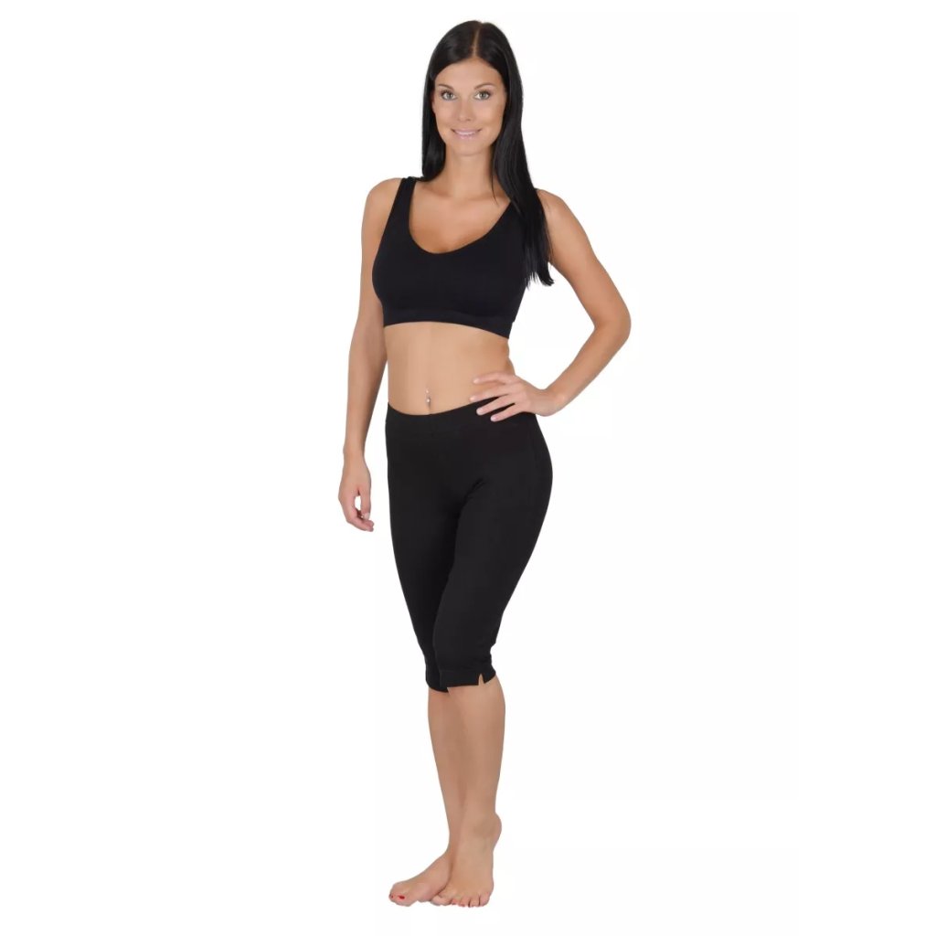 Dámske bavlnené 3/4 nohavice model 136 Dzianel (Farba / Veľkosť <img KodProduktu="340136H"> čierna / XXL/3XL)