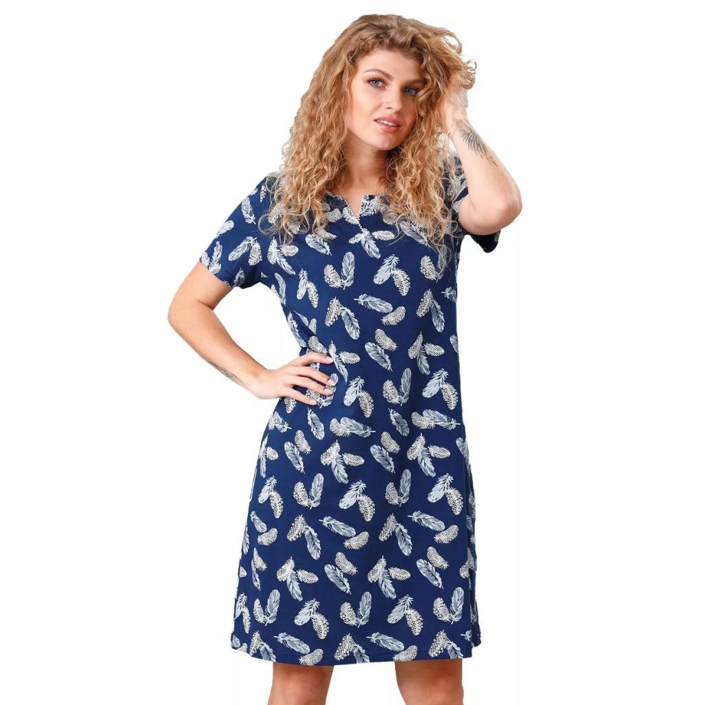 Dámska vzorovaná nočná košeľa Laurel Leveza (Farba / Veľkosť <img KodProduktu="411175H"> granát (modrá) / XXL)