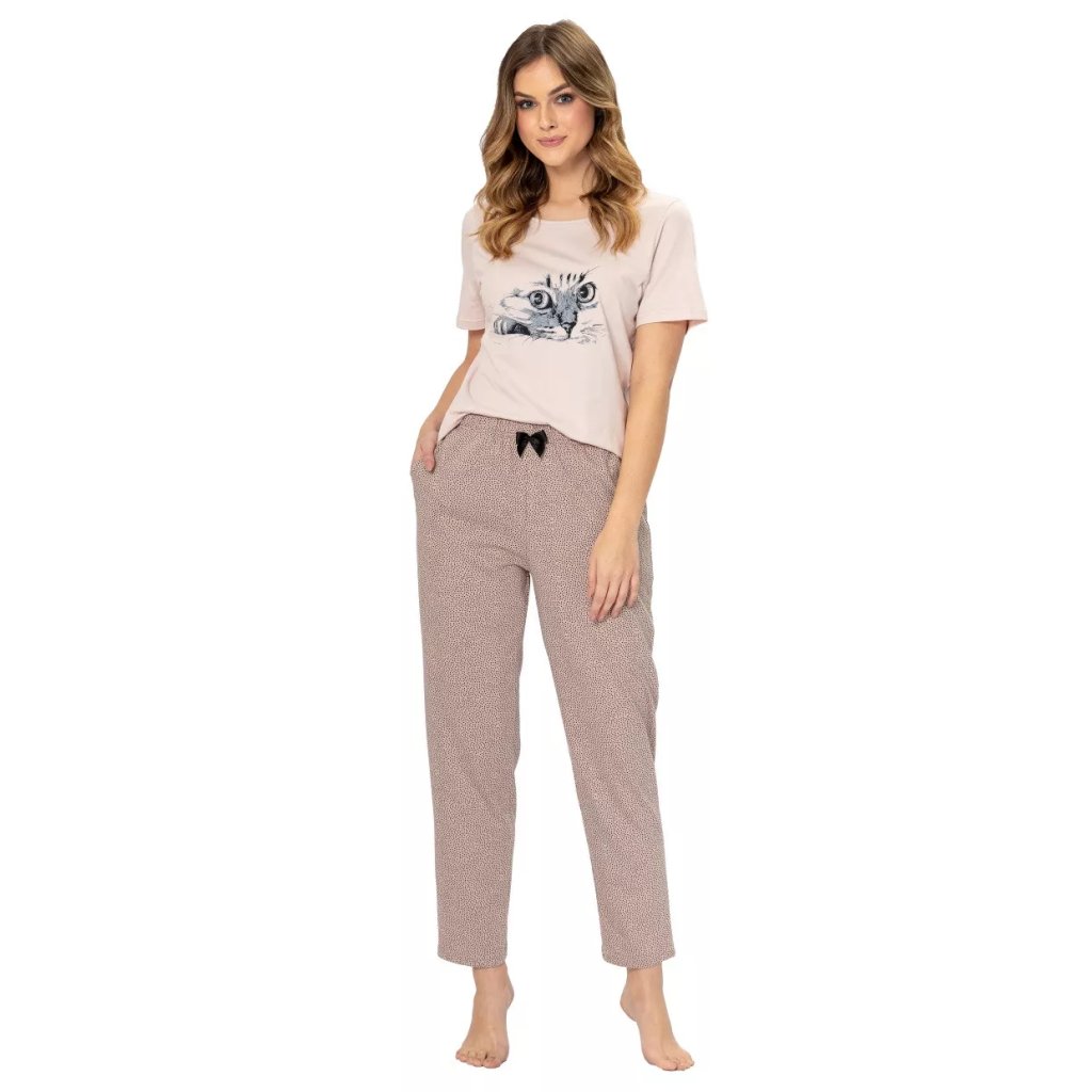 Dámske pyžamo s obrázkom Wanessa 1297 LEVEZA (Farba / Veľkosť <img KodProduktu="411297H"> telové svetlá / XXL)