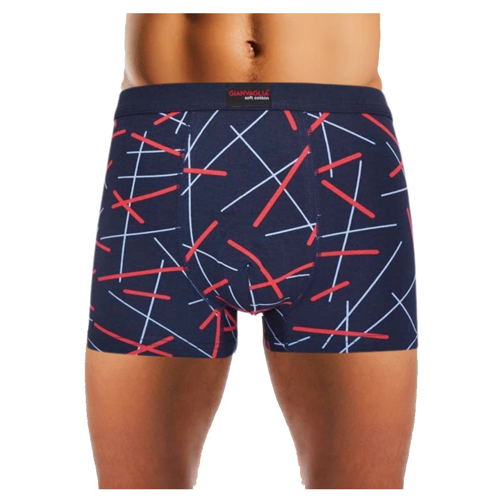 Pánske bavlnené boxerky Gianvaglia abstrakt 7005 (Farba / Veľkosť <img KodProduktu="7005-GVG"> modrá svetlá / XL/XXL)