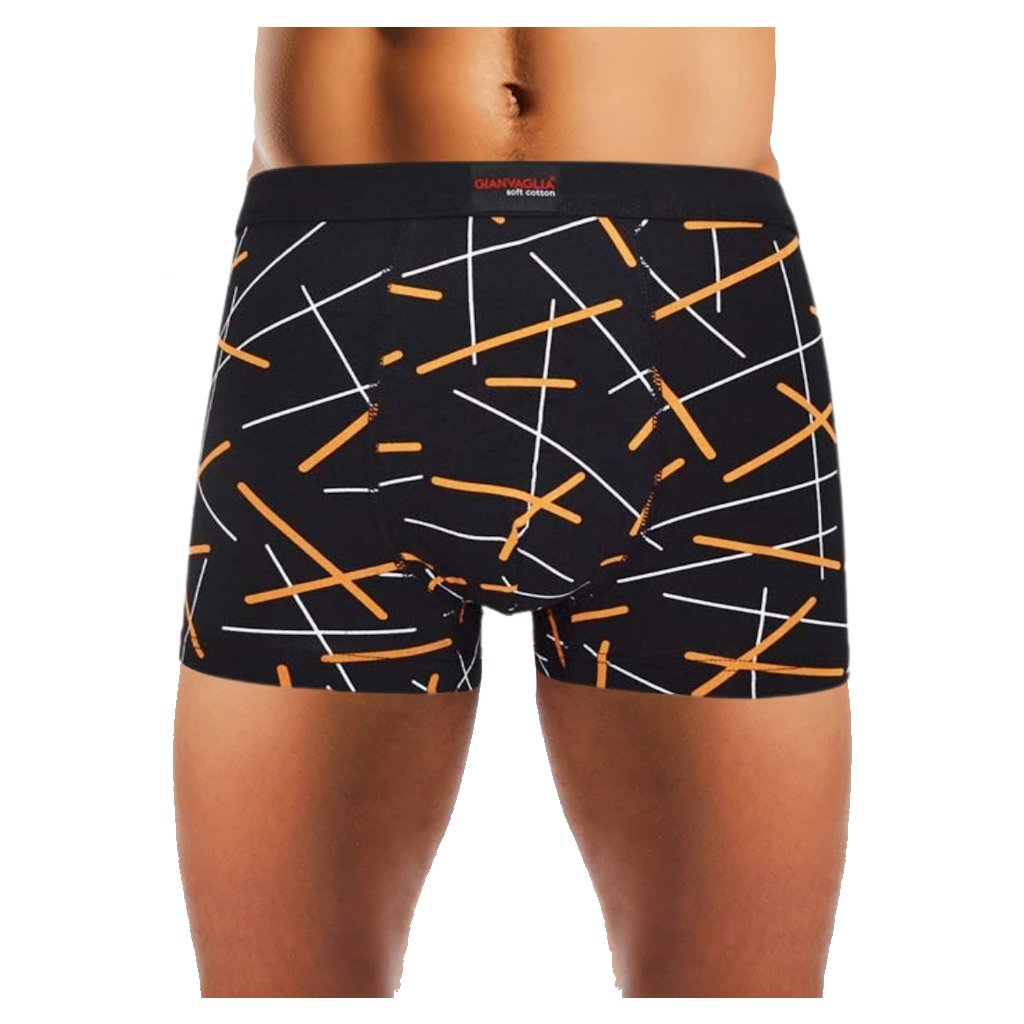 Pánske bavlnené boxerky Gianvaglia abstrakt 7005 (Farba / Veľkosť <img KodProduktu="7005-GVG"> čierna / S/M)