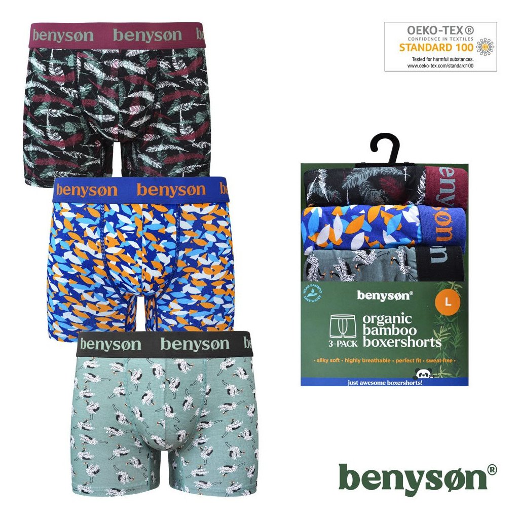 3-PACK Bambusové pánske boxerky 7010-BENY (Farba / Veľkosť <img KodProduktu="7010-BENY"> Mix viď foto / XL/XXL)