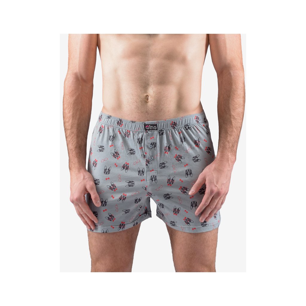 Trenírky voľné 75198P (Farba / Veľkosť <img KodProduktu="75198P"> sv. šedá, červená / XL/XXL)