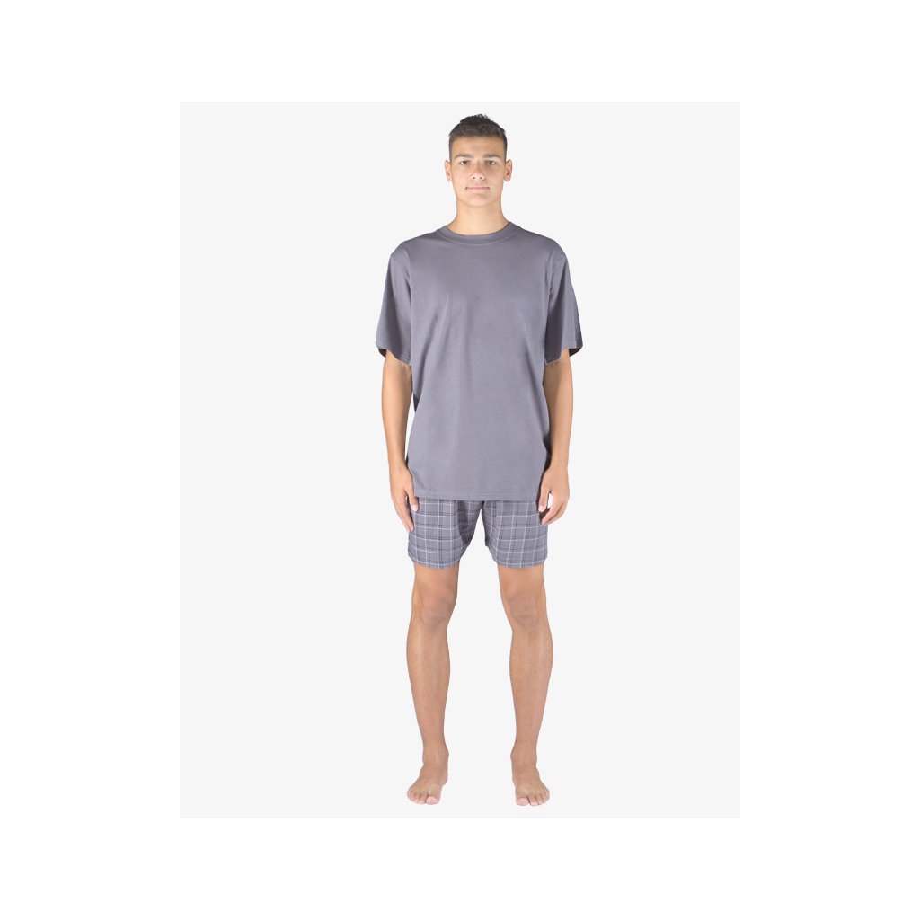 Pyžamo krátke pánske 79158P (Farba / Veľkosť <img KodProduktu="79158P"> šedá, čierna / XXL)
