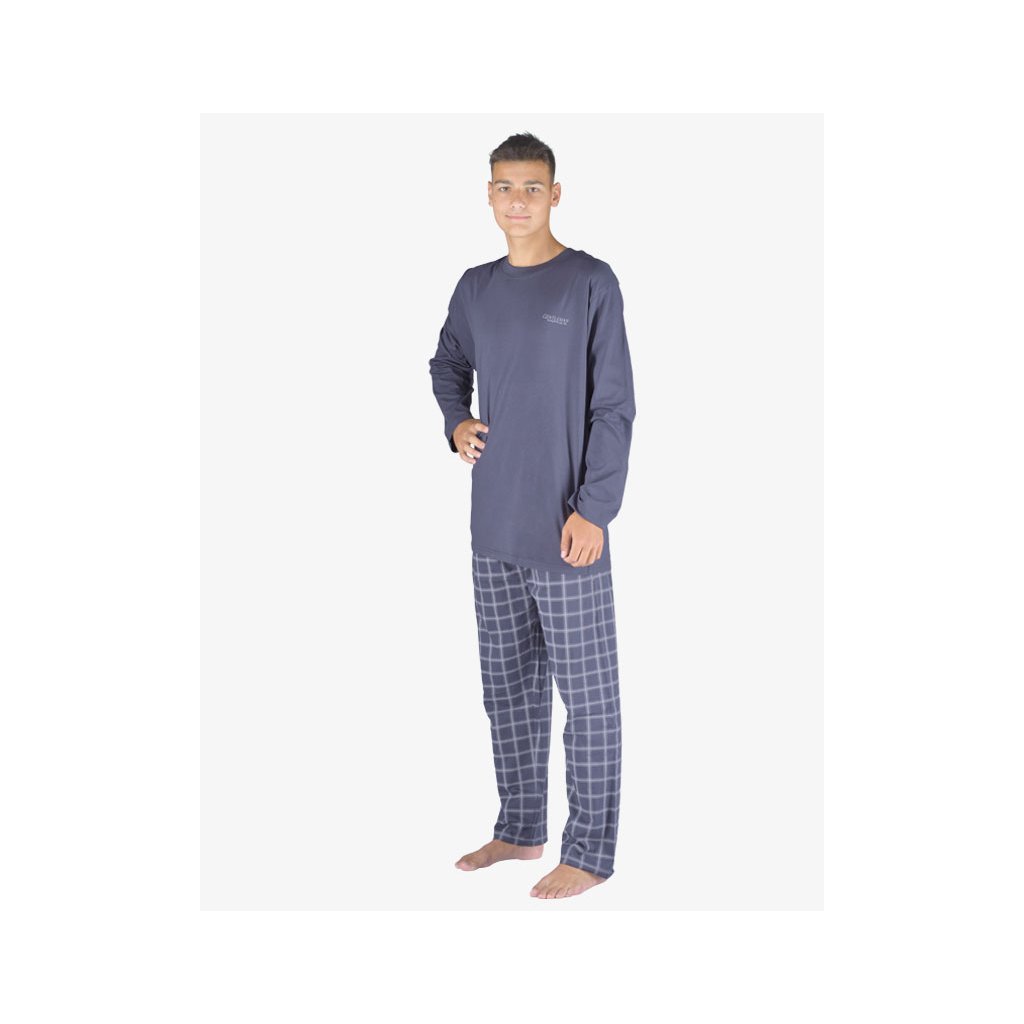 Výhodné balenie 5 kusov - Pyžamo dlhé pánske 79149P (Farba / Veľkosť <img KodProduktu="79149P"> tm.popel, sv. šedá / M)