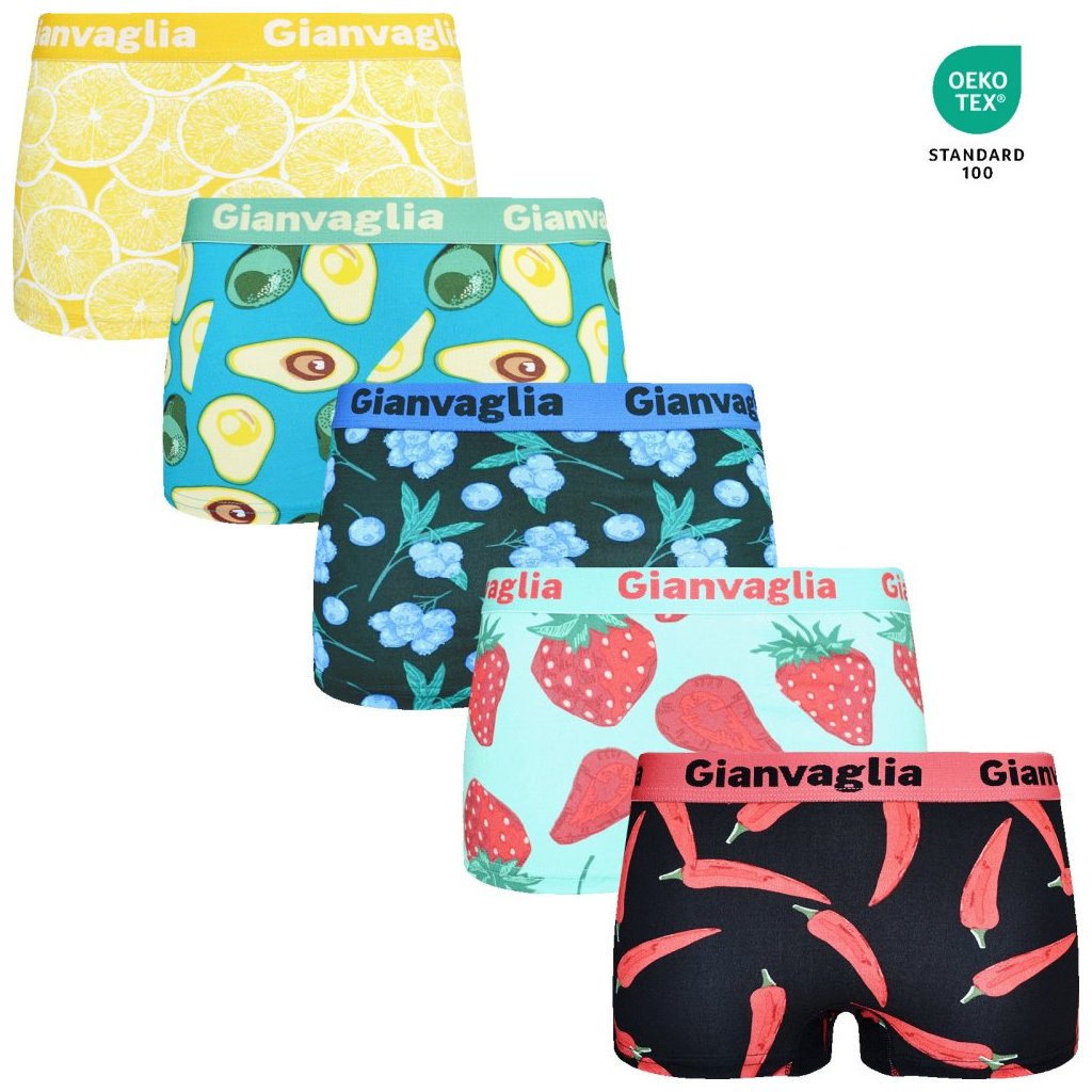 5-PACK Dámskych nižších boxeriek Ovocie 8804 (Farba / Veľkosť <img KodProduktu="8804-Holland"> Mix vzorov viď foto / S/M)