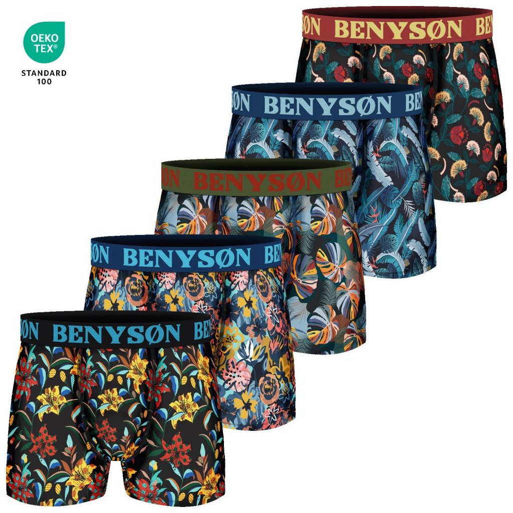 5-PACK Pánske farebné elastické boxerky 7122 (Farba / Veľkosť <img KodProduktu="7122-Holland"> Farebný mix viď foto / S/M)
