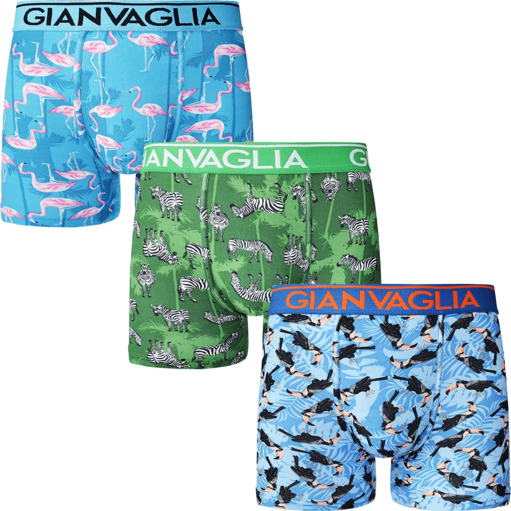 3-PACK Pánske boxerky Gianvaglia 5501 zvieratá (Farba / Veľkosť <img KodProduktu="5501-GVG"> Mix viď foto / XL/XXL)