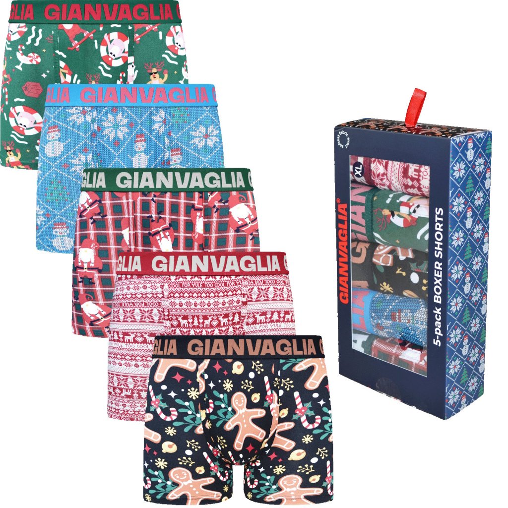5-PACK Pánske vianočné boxerky GVG-5084 (Farba / Veľkosť <img KodProduktu="GVG-5084"> vzory viz foto / S/M)