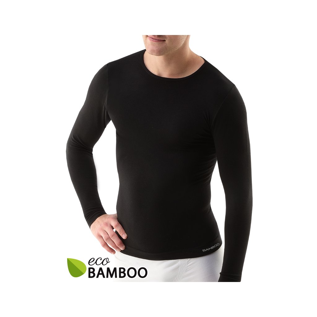 Výhodné balenie 5 kusov - Bambusové tričko pánske, dlhý rukáv 58007P (Farba / Veľkosť <img KodProduktu="58007P"> biela / S/M)