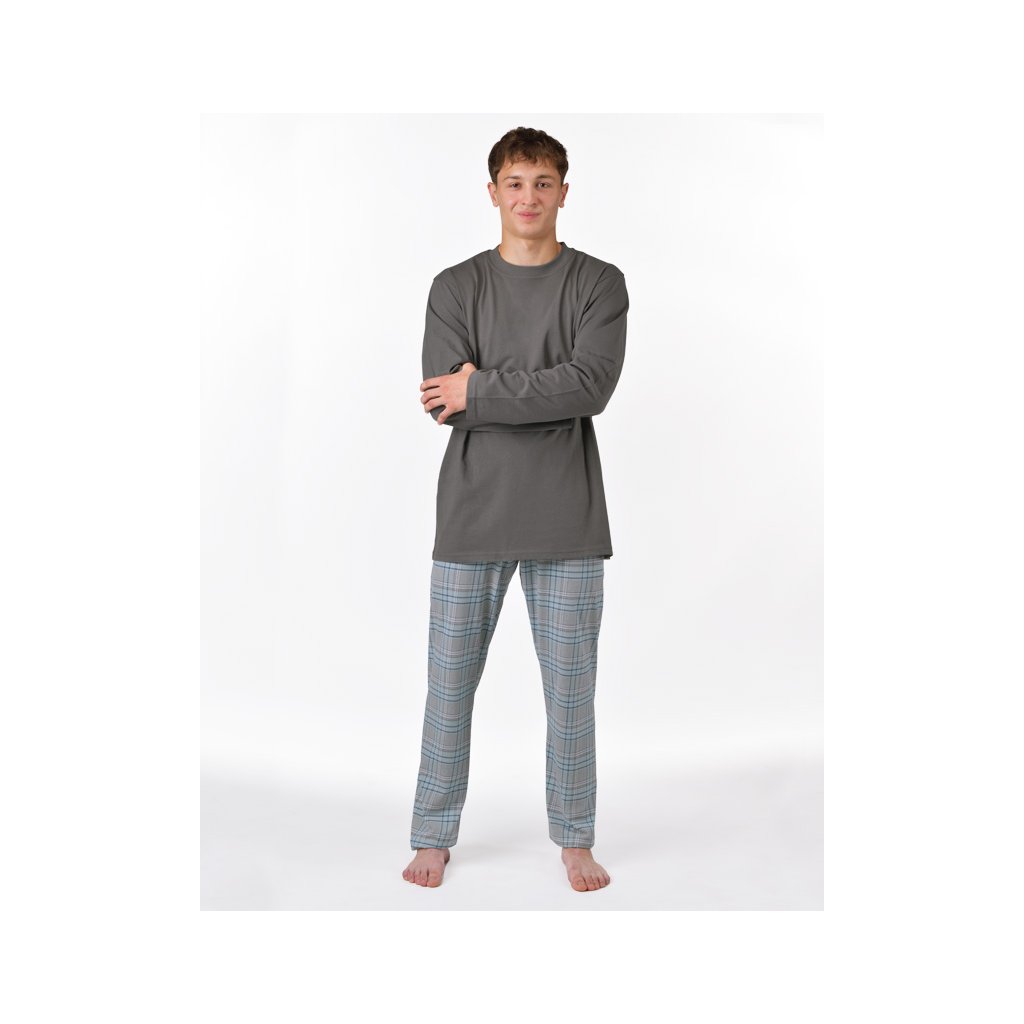Pyžamo dlhé pánske (Farba / Veľkosť <img KodProduktu="79193P"> šedá, sv. šedá / 3XL)