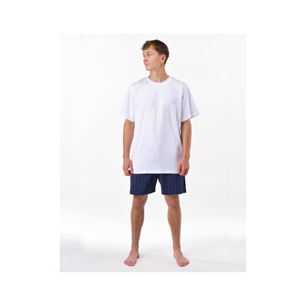 Pyžamo krátke pánske (Farba / Veľkosť <img KodProduktu="79194P"> šedá, peprmint / XXL)